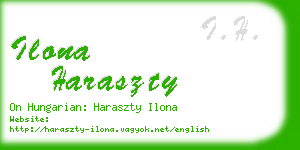 ilona haraszty business card